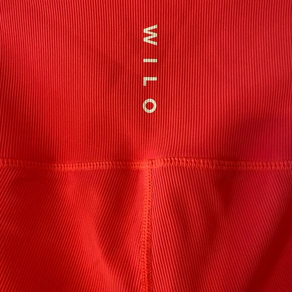 Wilo The Label Women's size Small Pink Orange Ribbed High Rise Leggings Tights - Picture 7 of 11